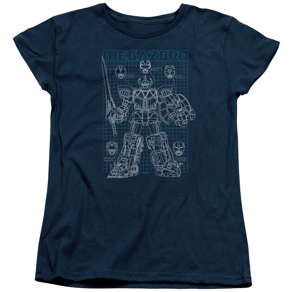 Mighty Morphin Power Rangers Mega Plans - Women's T-Shirt Women's T-Shirt Power Rangers   