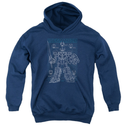 Mighty Morphin Power Rangers Mega Plans - Youth Hoodie Youth Hoodie (Ages 8-12) Power Rangers   