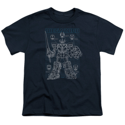 Mighty Morphin Power Rangers Mega Plans - Youth T-Shirt Youth T-Shirt (Ages 8-12) Power Rangers   