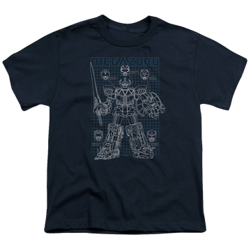 Mighty Morphin Power Rangers Mega Plans - Youth T-Shirt Youth T-Shirt (Ages 8-12) Power Rangers   
