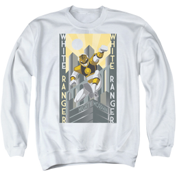 Mighty Morphin Power Rangers White Ranger Duo - Men's Crewneck Sweatshirt Men's Crewneck Sweatshirt Power Rangers   