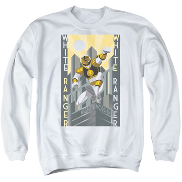 Mighty Morphin Power Rangers White Ranger Duo - Men's Crewneck Sweatshirt Men's Crewneck Sweatshirt Power Rangers   