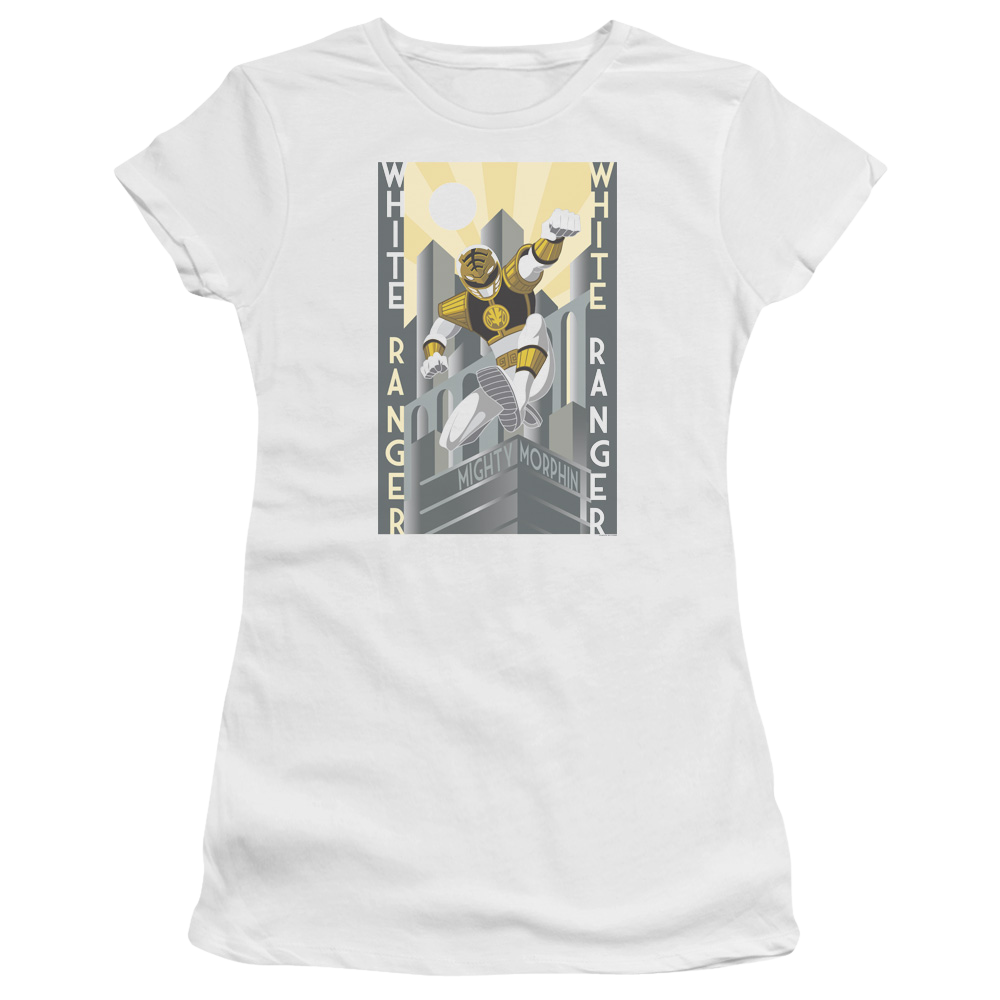 Mighty Morphin Power Rangers White Ranger Duo - Juniors T-Shirt Juniors T-Shirt Power Rangers   