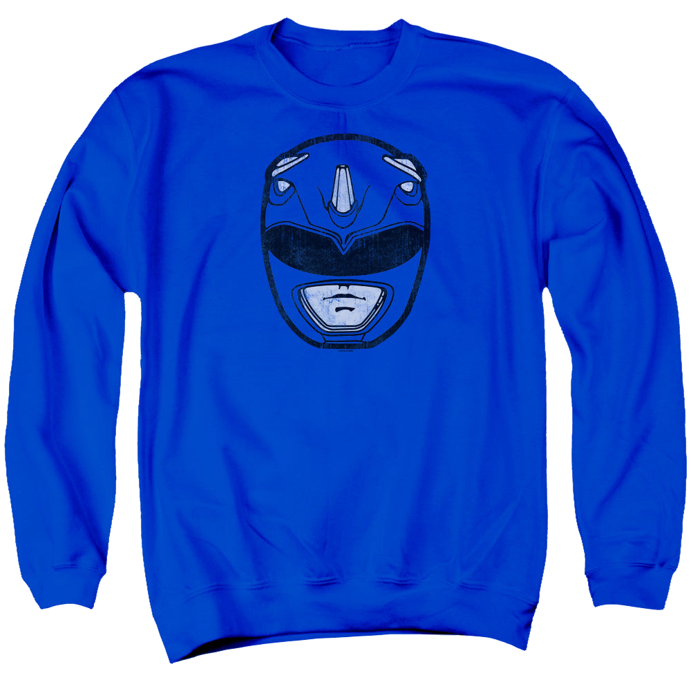 Mighty Morphin Power Rangers Blue Ranger Mask - Men's Crewneck Sweatshirt Men's Crewneck Sweatshirt Power Rangers   