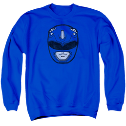 Mighty Morphin Power Rangers Blue Ranger Mask - Men's Crewneck Sweatshirt Men's Crewneck Sweatshirt Power Rangers   
