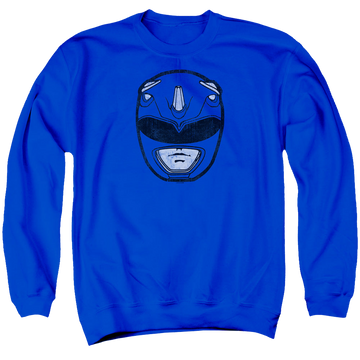 Mighty Morphin Power Rangers Blue Ranger Mask - Men's Crewneck Sweatshirt Men's Crewneck Sweatshirt Power Rangers   