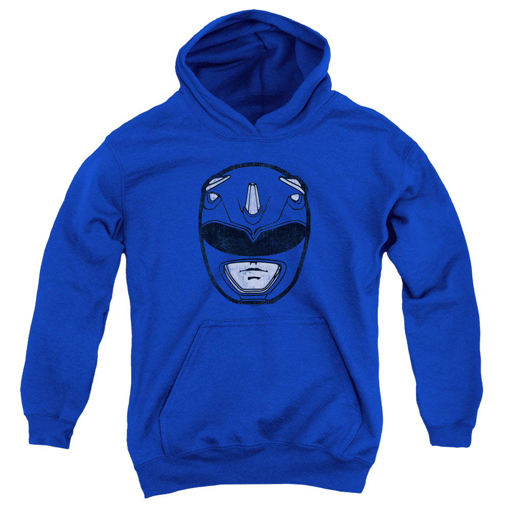 Mighty Morphin Power Rangers Blue Ranger Mask - Youth Hoodie Youth Hoodie (Ages 8-12) Power Rangers   