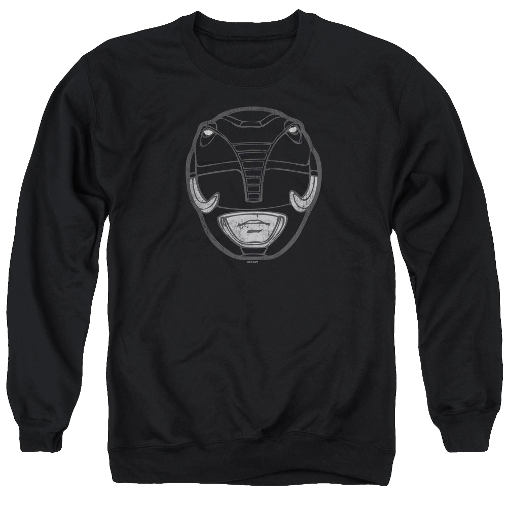 Mighty Morphin Power Rangers Black Ranger Mask - Men's Crewneck Sweatshirt Men's Crewneck Sweatshirt Power Rangers   