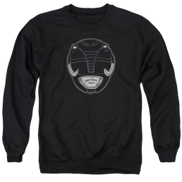 Mighty Morphin Power Rangers Black Ranger Mask - Men's Crewneck Sweatshirt Men's Crewneck Sweatshirt Power Rangers   