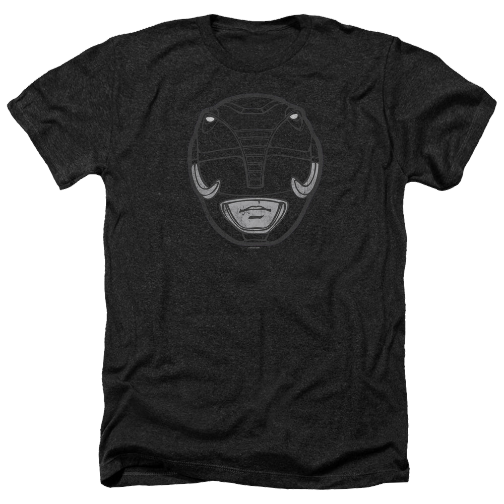 Mighty Morphin Power Rangers Black Ranger Mask - Men's Heather T-Shirt Men's Heather T-Shirt Power Rangers   