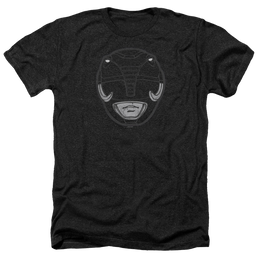 Mighty Morphin Power Rangers Black Ranger Mask - Men's Heather T-Shirt Men's Heather T-Shirt Power Rangers   