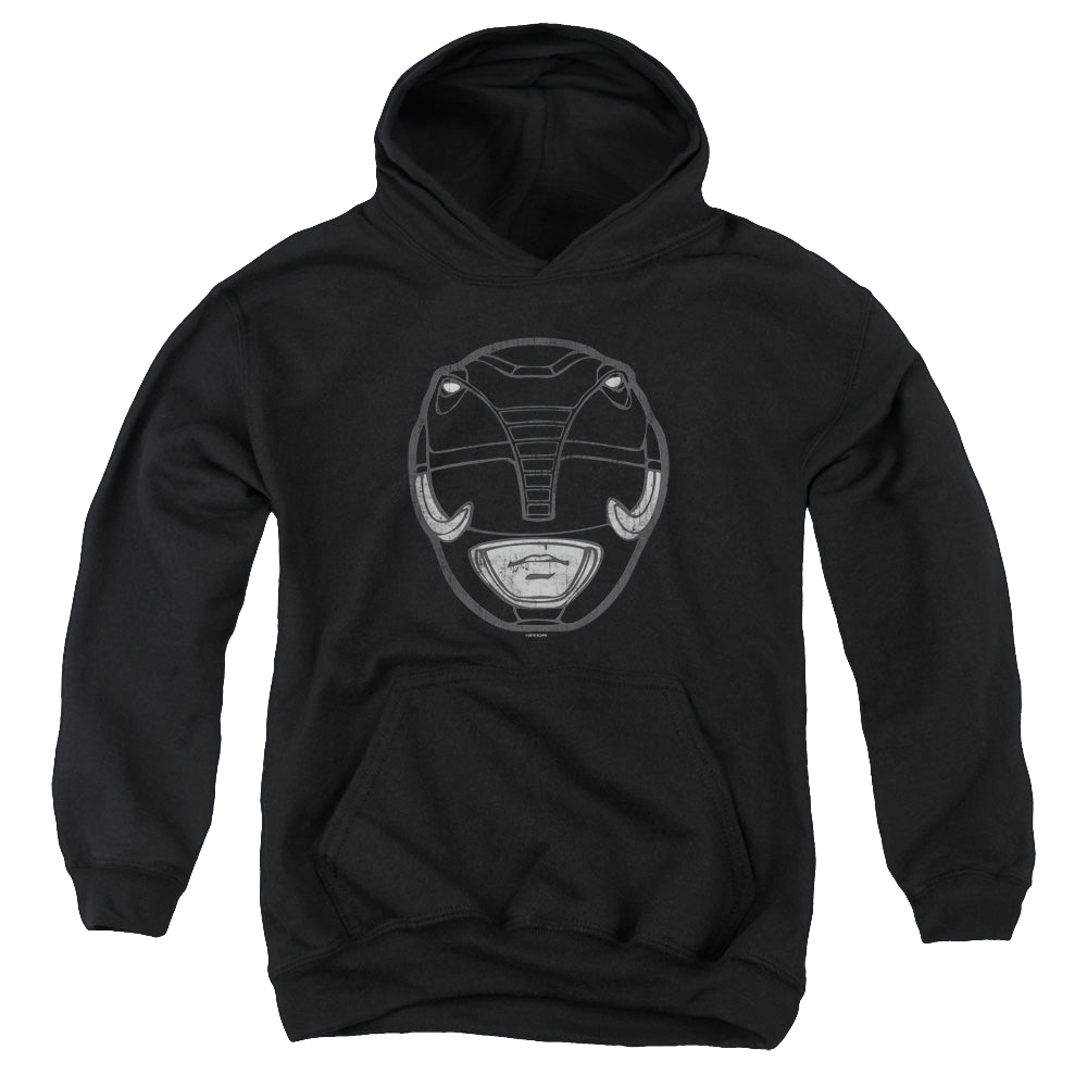Mighty Morphin Power Rangers Black Ranger Mask - Youth Hoodie Youth Hoodie (Ages 8-12) Power Rangers   