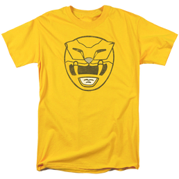 Mighty Morphin Power Rangers Yellow Ranger Mask - Men's Regular Fit T-Shirt Men's Regular Fit T-Shirt Power Rangers   