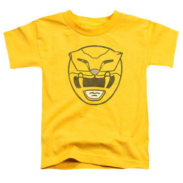 Yellow toddler t-shirt with Mighty Morphin Power Rangers Yellow Ranger Mask graphic