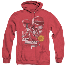 Mighty Morphin Power Rangers Red Ranger - Heather Pullover Hoodie Heather Pullover Hoodie Power Rangers   