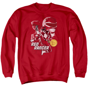 Mighty Morphin Power Rangers Red Ranger - Men's Crewneck Sweatshirt Men's Crewneck Sweatshirt Power Rangers   