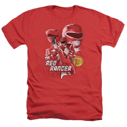 Mighty Morphin Power Rangers Red Ranger - Men's Heather T-Shirt Men's Heather T-Shirt Power Rangers   