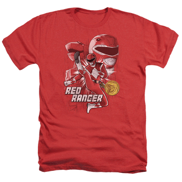 Mighty Morphin Power Rangers Red Ranger - Men's Heather T-Shirt Men's Heather T-Shirt Power Rangers   