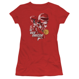 Mighty Morphin Power Rangers Red Ranger - Juniors T-Shirt Juniors T-Shirt Power Rangers   