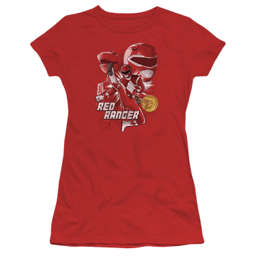 Mighty Morphin Power Rangers Red Ranger - Juniors T-Shirt Juniors T-Shirt Power Rangers   