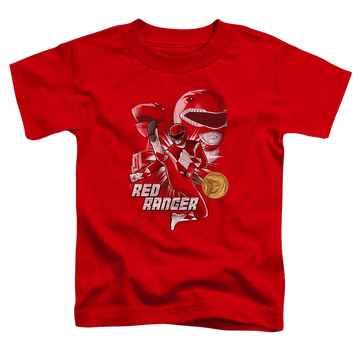 Red toddler t-shirt with Mighty Morphin Power Rangers Red Ranger graphic