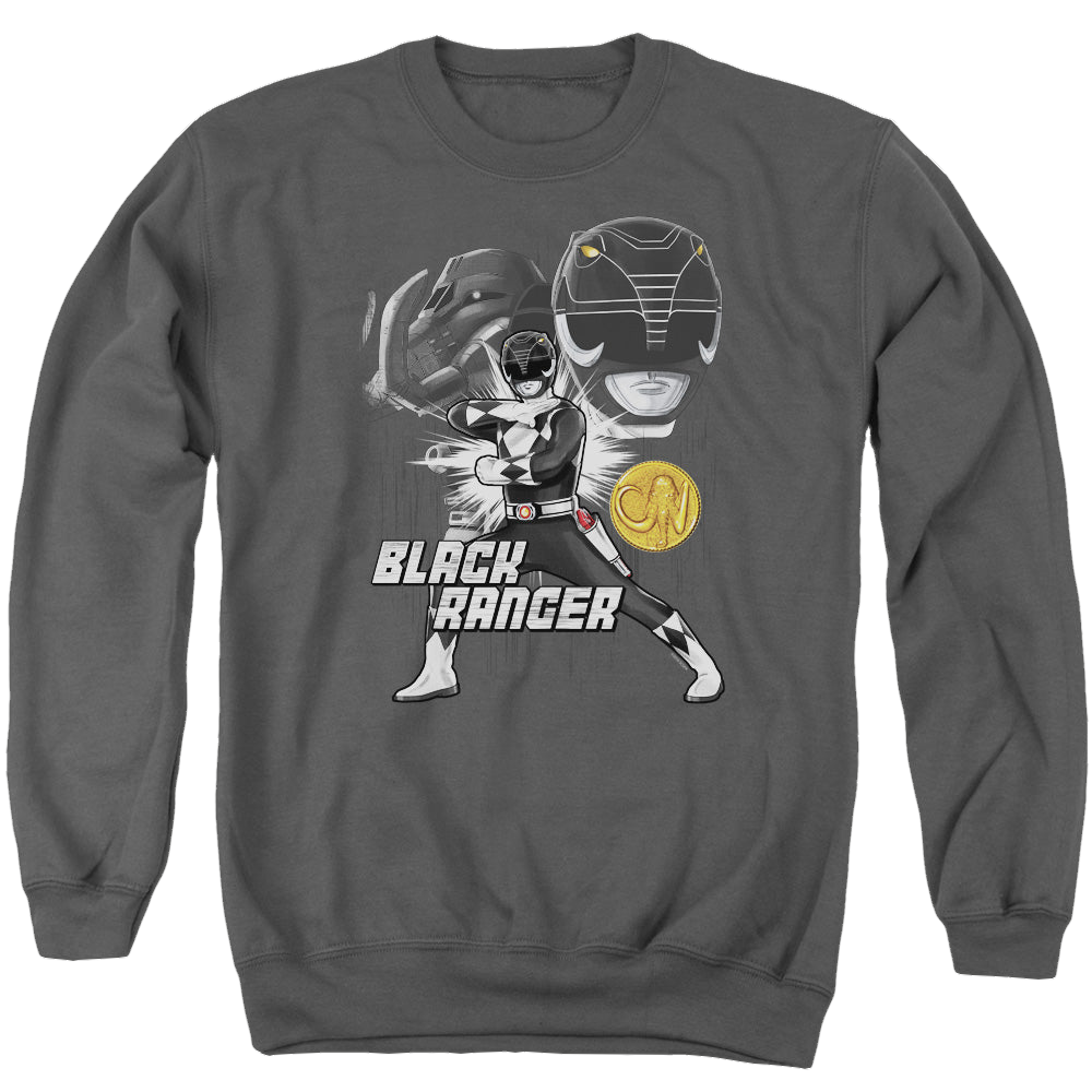 Mighty Morphin Power Rangers Black Ranger - Men's Crewneck Sweatshirt Men's Crewneck Sweatshirt Power Rangers   