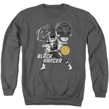 Mighty Morphin Power Rangers Black Ranger - Men's Crewneck Sweatshirt Men's Crewneck Sweatshirt Power Rangers   