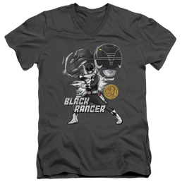 Mighty Morphin Power Rangers Black Ranger - Men's V-Neck T-Shirt Men's V-Neck T-Shirt Power Rangers   