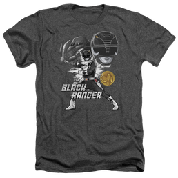 Mighty Morphin Power Rangers Black Ranger - Men's Heather T-Shirt Men's Heather T-Shirt Power Rangers   
