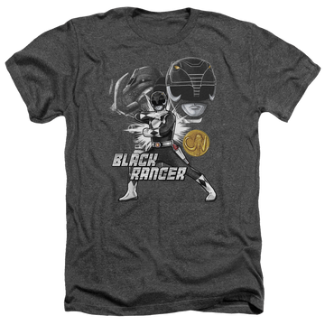 Mighty Morphin Power Rangers Black Ranger - Men's Heather T-Shirt Men's Heather T-Shirt Power Rangers   