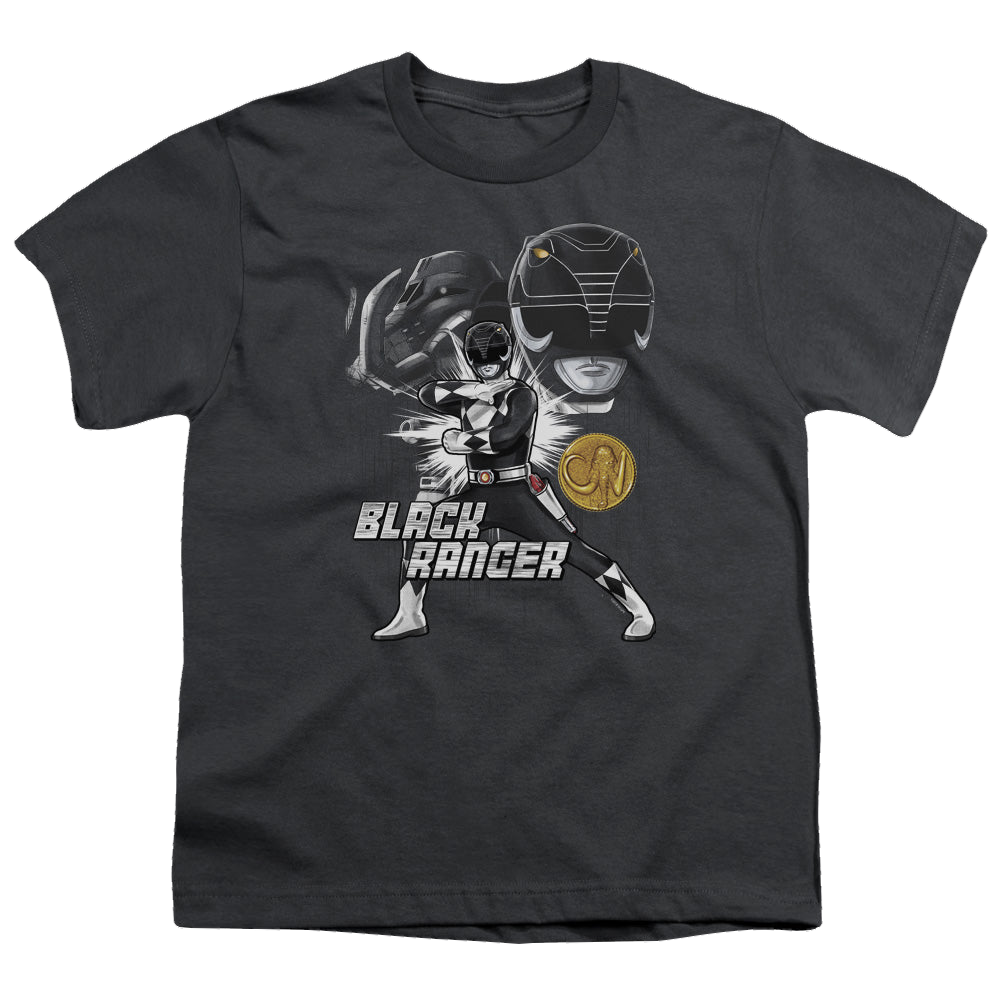 Mighty Morphin Power Rangers Black Ranger - Youth T-Shirt Youth T-Shirt (Ages 8-12) Power Rangers   