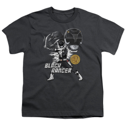 Mighty Morphin Power Rangers Black Ranger - Youth T-Shirt Youth T-Shirt (Ages 8-12) Power Rangers   
