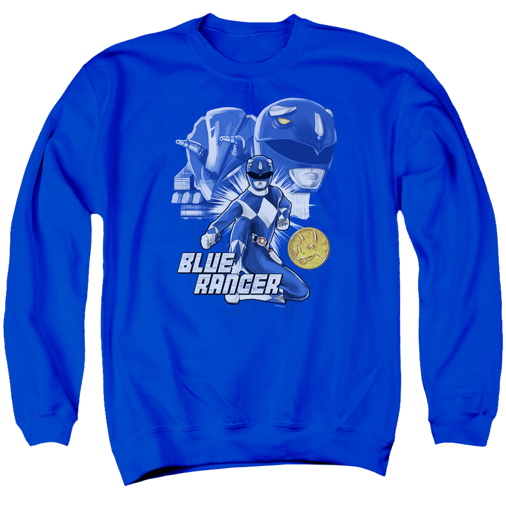 Mighty Morphin Power Rangers Blue Ranger - Men's Crewneck Sweatshirt Men's Crewneck Sweatshirt Power Rangers   