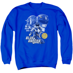 Mighty Morphin Power Rangers Blue Ranger - Men's Crewneck Sweatshirt Men's Crewneck Sweatshirt Power Rangers   