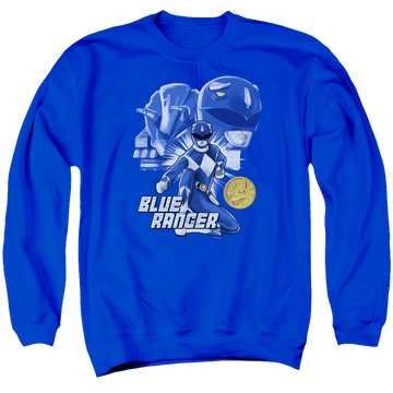 Mighty Morphin Power Rangers Blue Ranger - Men's Crewneck Sweatshirt Men's Crewneck Sweatshirt Power Rangers   
