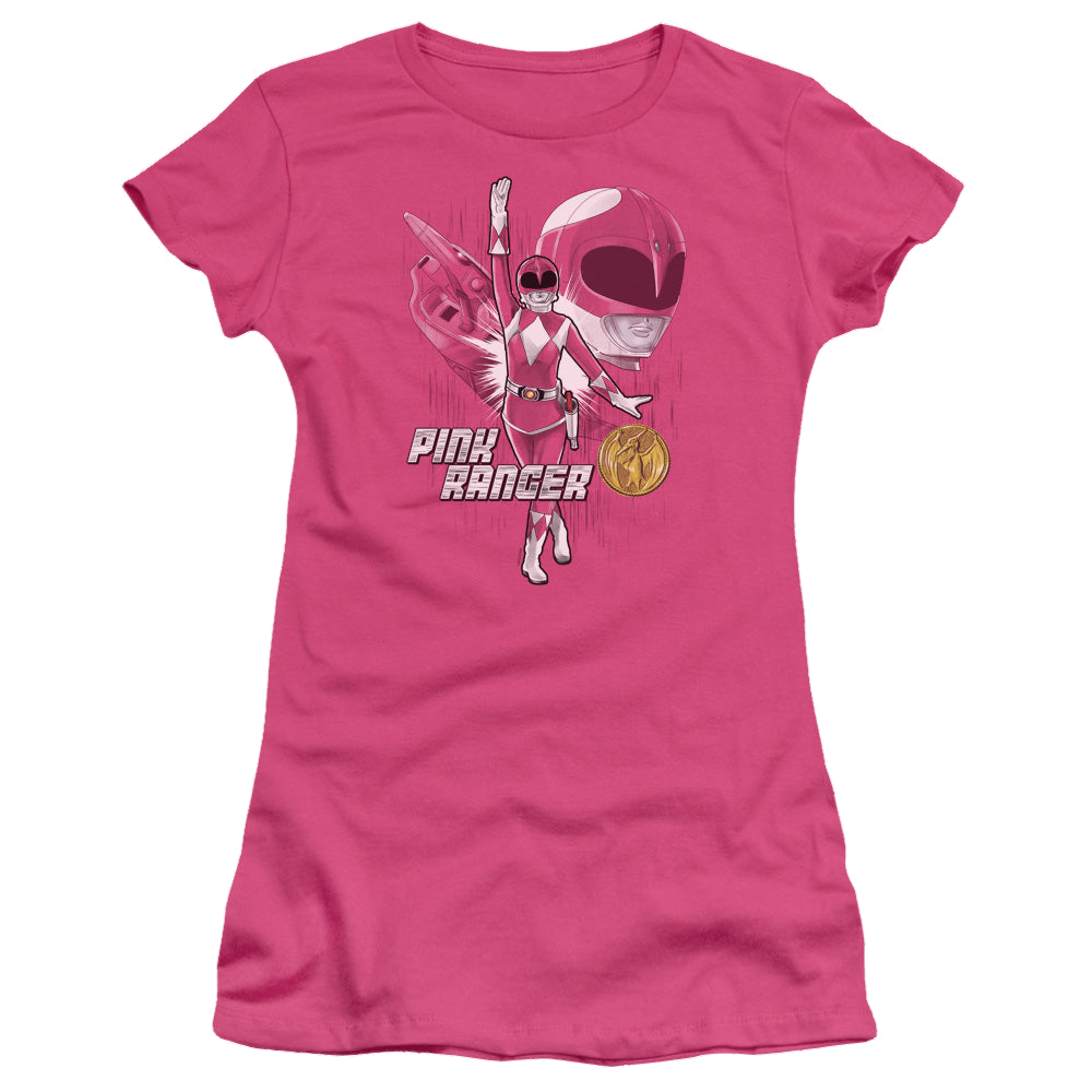 Mighty Morphin Power Rangers Pink Ranger - Juniors T-Shirt Juniors T-Shirt Power Rangers   