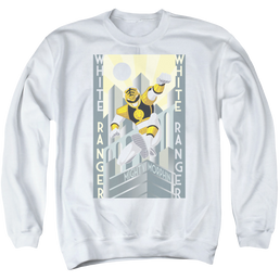 Mighty Morphin Power Rangers White Ranger Deco - Men's Crewneck Sweatshirt Men's Crewneck Sweatshirt Power Rangers   