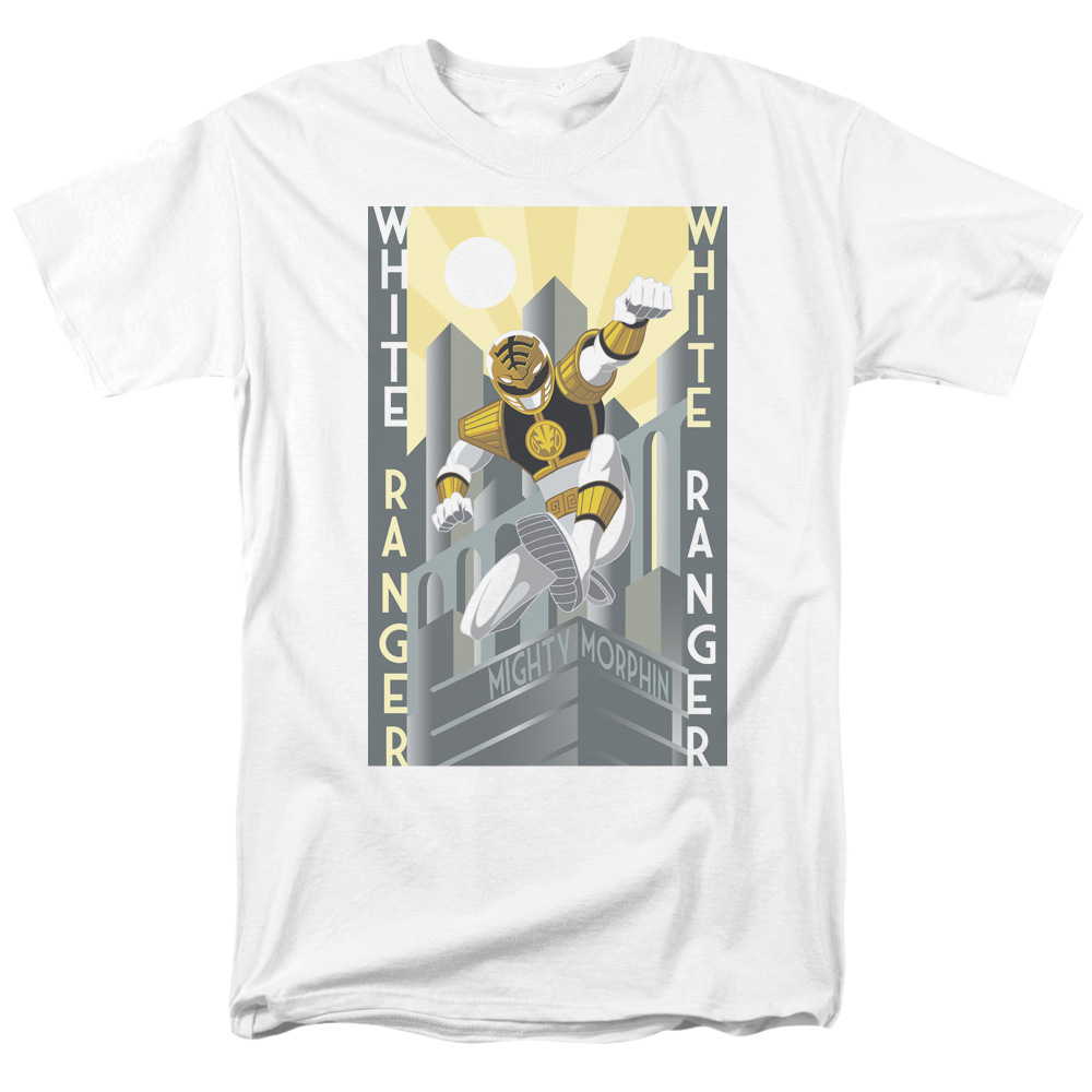 Mighty Morphin Power Rangers White Ranger Deco - Men's Regular Fit T-Shirt Men's Regular Fit T-Shirt Power Rangers   