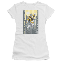Mighty Morphin Power Rangers White Ranger Deco - Juniors T-Shirt Juniors T-Shirt Power Rangers   
