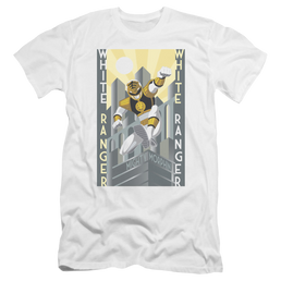 Mighty Morphin Power Rangers White Ranger Deco - Men's Premium Slim Fit T-Shirt Men's Premium Slim Fit T-Shirt Power Rangers   