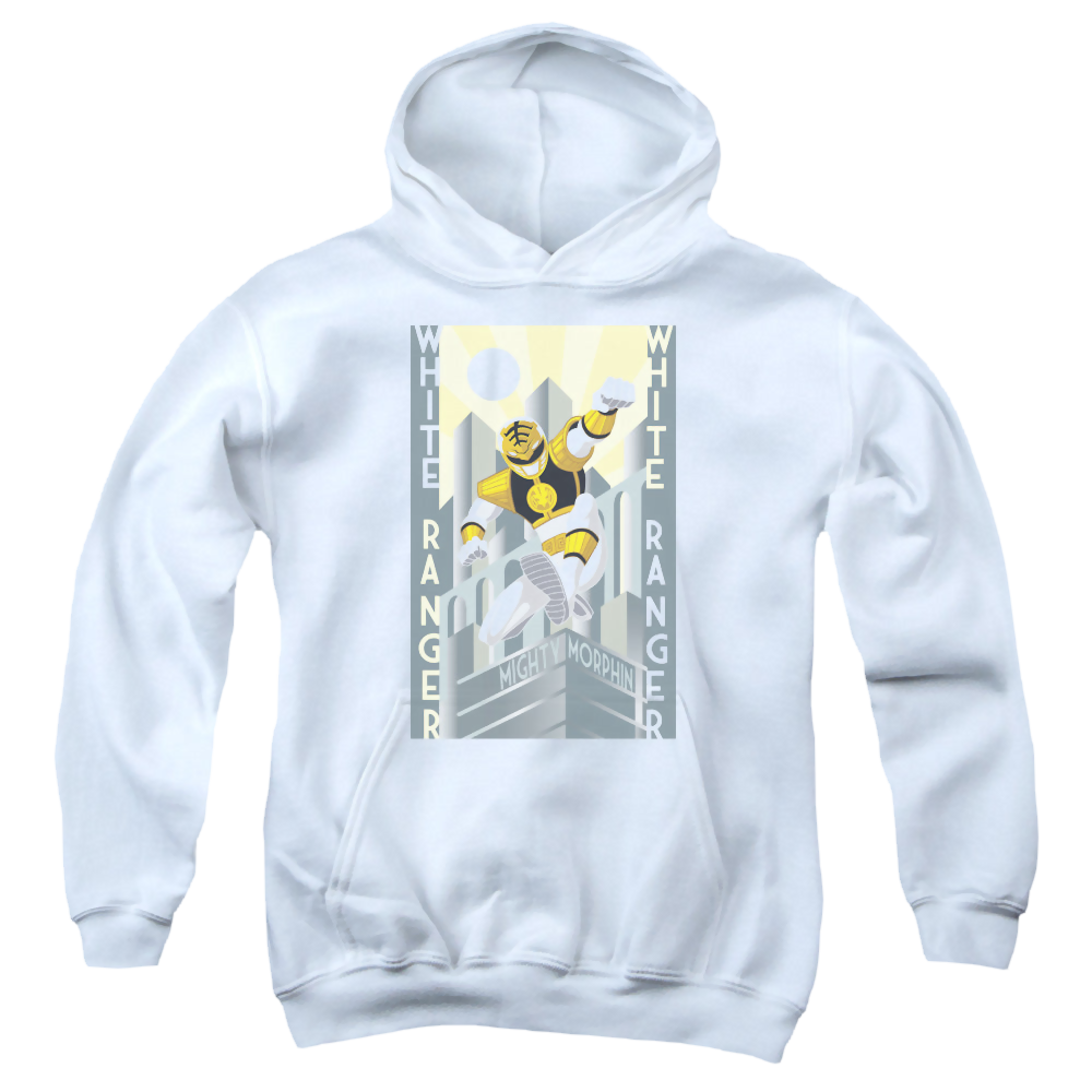 Mighty Morphin Power Rangers White Ranger Deco - Youth Hoodie Youth Hoodie (Ages 8-12) Power Rangers   