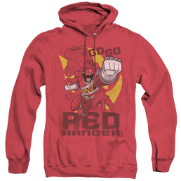 Power Rangers Dino Charge Go Red - Heather Pullover Hoodie Heather Pullover Hoodie Power Rangers   