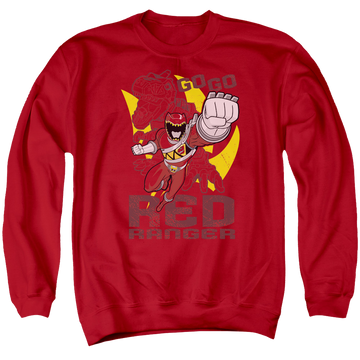 Power Rangers Dino Charge Go Red - Men's Crewneck Sweatshirt Men's Crewneck Sweatshirt Power Rangers   