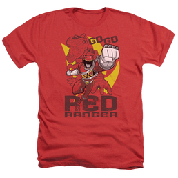 Power Rangers Dino Charge Go Red - Men's Heather T-Shirt Men's Heather T-Shirt Power Rangers   