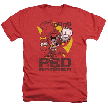Power Rangers Dino Charge Go Red - Men's Heather T-Shirt Men's Heather T-Shirt Power Rangers   