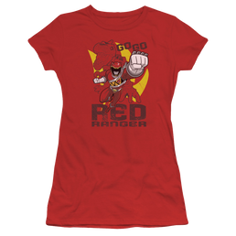 Power Rangers Dino Charge Go Red - Juniors T-Shirt Juniors T-Shirt Power Rangers   