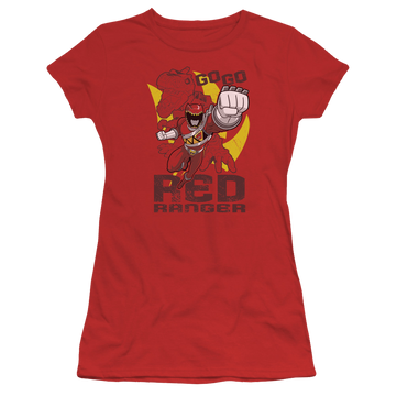 Power Rangers Dino Charge Go Red - Juniors T-Shirt Juniors T-Shirt Power Rangers   