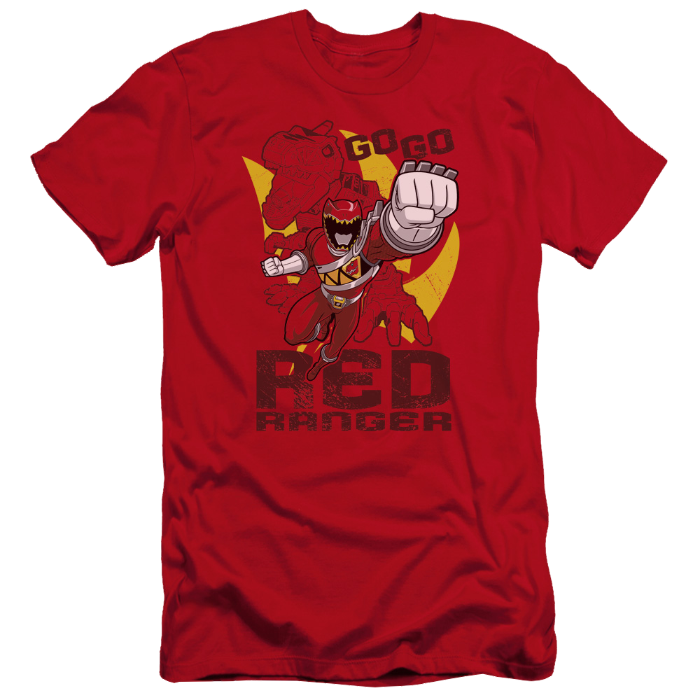 Power Rangers Dino Charge Go Red - Men's Premium Slim Fit T-Shirt Men's Premium Slim Fit T-Shirt Power Rangers   