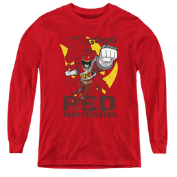 Power Rangers Dino Charge Go Red - Youth Long Sleeve T-Shirt Youth Long Sleeve T-Shirt Power Rangers   
