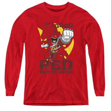 Power Rangers Dino Charge Go Red - Youth Long Sleeve T-Shirt Youth Long Sleeve T-Shirt Power Rangers   